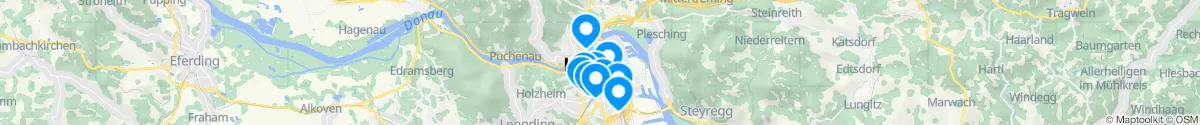 Map view for Pharmacies emergency services nearby Kaplanhof (Linz  (Stadt), Oberösterreich)